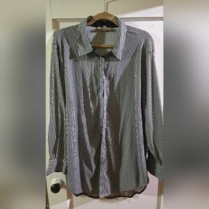 Philosophy Republic 2xl Women's Black & White striped blouse